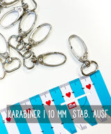 Carabiner | 10 mm | silver | heavy-duty design