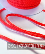 Cord | NEON Orange | braided | flat