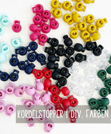1 Stck. Kordelstopper | rund | 15x19 mm | 9 Farben
