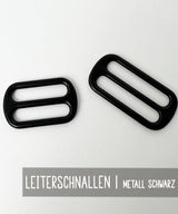 Ladder buckle | Metal | BLACK | 30mm, 40mm