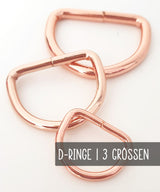 D-Ring | 3 Sizes | 20mm, 30mm, 40mm | Rose Gold