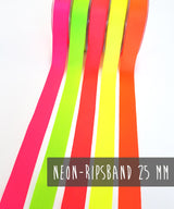 Grosgrain Ribbon | 5 Neon Colors | 25 mm