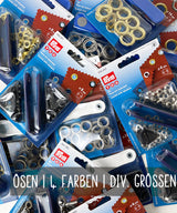 PRYM Ösen | 4 Farben | 4, 5, 8, 11 und 14 mm
