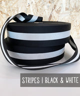 Gurtband | 5,5 cm breit | STRIPES | Black-White