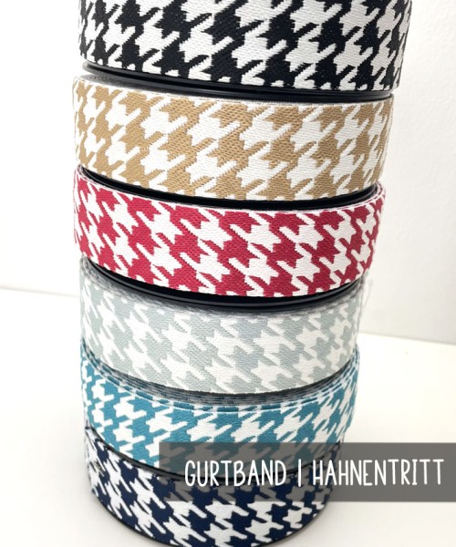 Gurtband | HAHNENTRITT | 6 Farben | 4 cm
