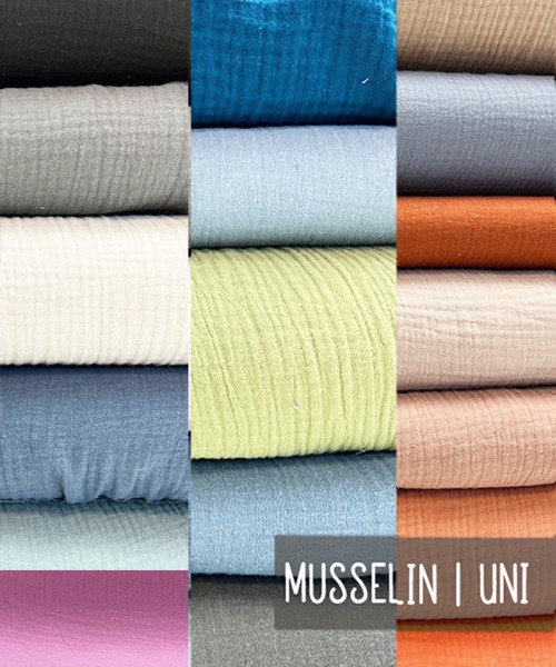 Musselin | UNI | Doublegauze | 18 Farben