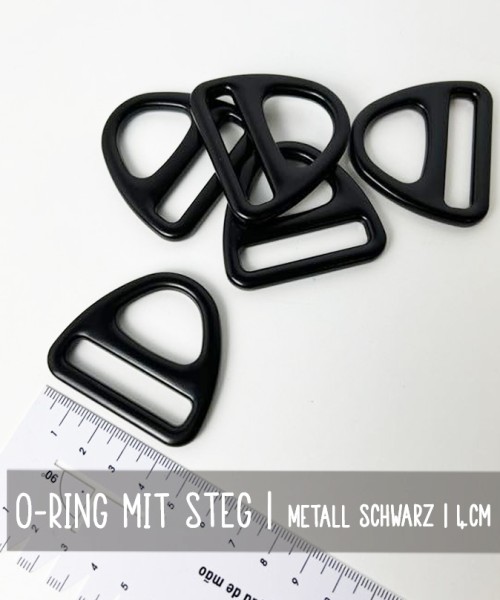 1 Stck. | Dreieck-Schnalle | O-Ring mit Steg | 40 mm | SCHWARZ Metall