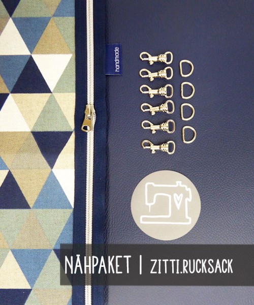 Nähpaket ZITTI.rucksack | Kunstleder REX Navy | NP5505