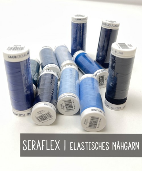 SERAFLEX | elastisches Nähgarn | BLAU-Töne
