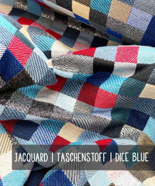 Jacquard Double Face | Taschenstoff | DICE BLUE GLAMOUR