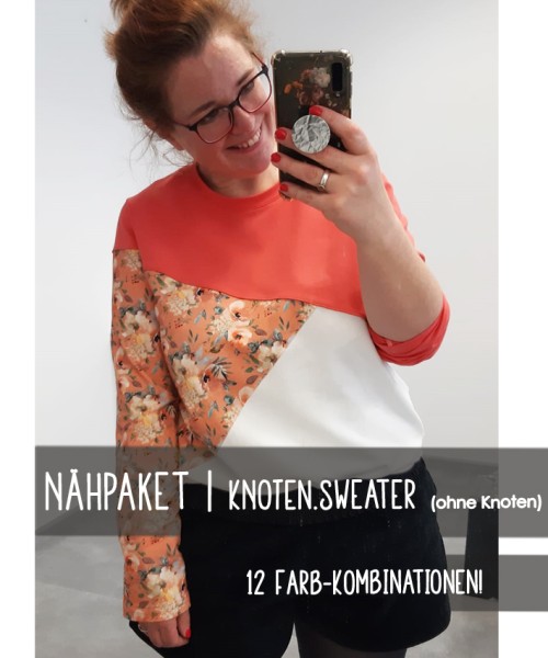 Nähpaket KNOTEN-/sweater ohne Knoten | 12 Kombinationen | Frühlingsblumen + UNI |