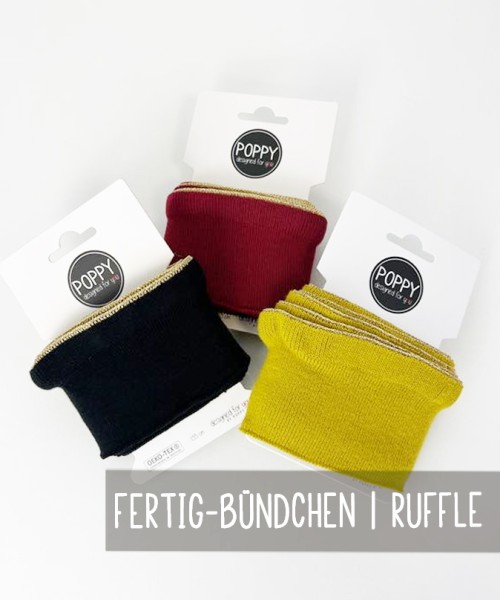 FERTIG-Bündchen | Cuffs | RUFFLE LUREX | 3 Farben