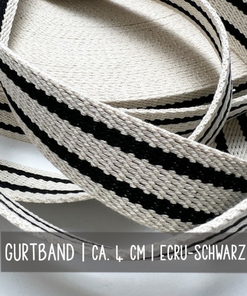 Gurtband | 4 cm | ECRU-SCHWARZ