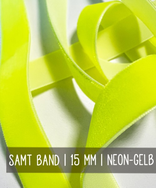 Samt Band | 15 mm | Neongelb
