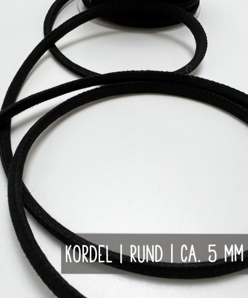 Kordel | rund | ca. 5 mm | Schwarz