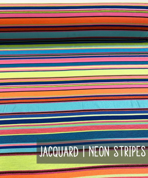 0,5 m Jacquard | Taschenstoff | Neon-Stripes