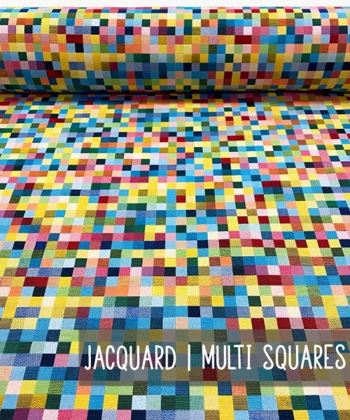 0,5 m Jacquard | Taschenstoff | Multi Squares