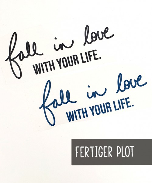 fertiger Plot | fall in love WITH YOUR LIFE. | 4 Farben