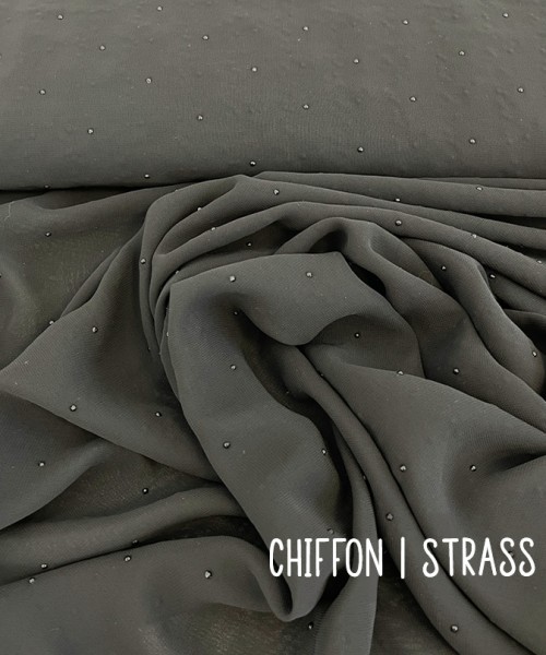 Chiffon | STRASS | Schwarz