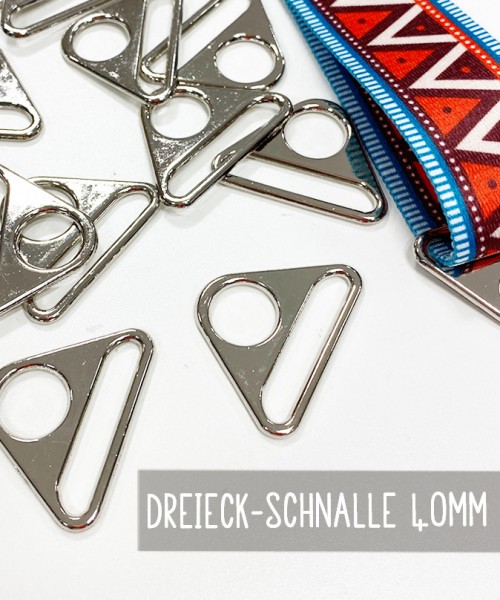 1 Stck. | Dreieck-Schnalle | O-Ring mit Steg | 40 mm | Silber