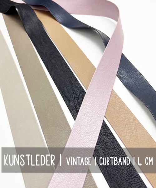 Gurtband | VINTAGE LEATHER | 4 cm | 6 Farben
