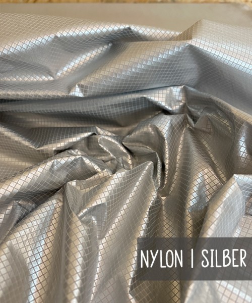 Nylon Lurex 140cm, schwarz-silber 