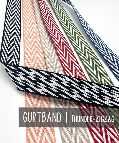 Doubleface Gurtband | THUNDER ZIGZAG | 4 cm