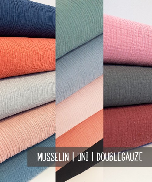 Musselin | UNI | Doublegauze | 20 Farben