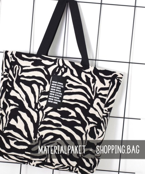 SHOPPING.bag | Materialpaket | Zebra Schwarz-Weiß