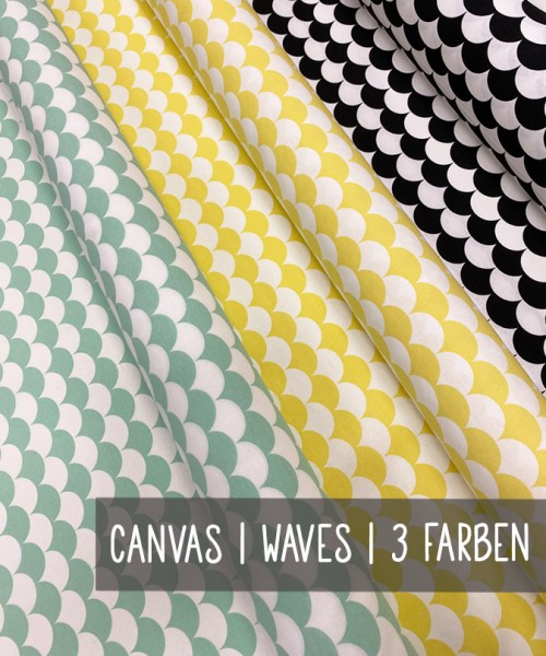 0,5 m Canvas | Taschenstoff | Waves | 3 Farben