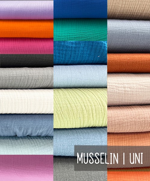 Musselin | UNI | Doublegauze | 24 Farben