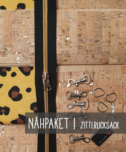 Nähpaket ZITTI.rucksack | Kork Natur-Silber | NP-BeK29
