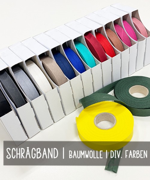 Schrägband | Baumwolle | 40/20 gefalzt | diverse Farben