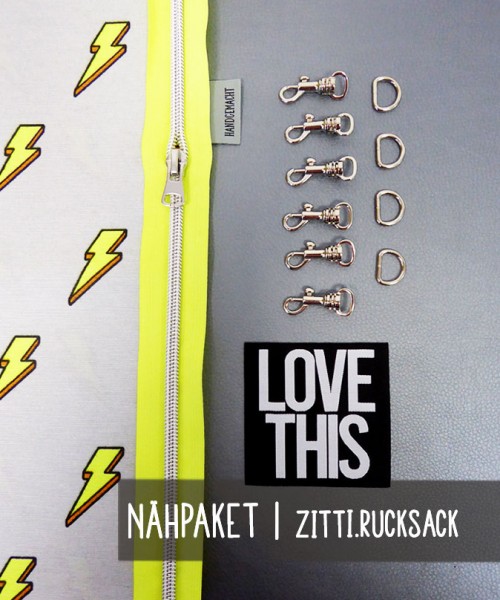 Nähpaket ZITTI.rucksack | Kunstleder Grau Metallic | NP5504