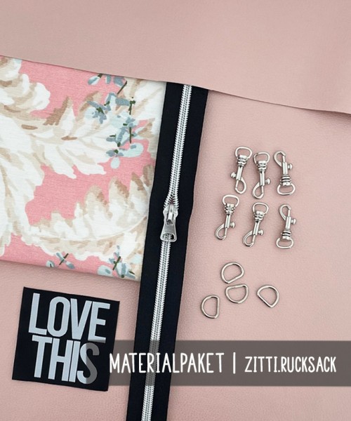 Nähpaket ZITTI.rucksack | Kunstleder Metallic Rosa | NP5506
