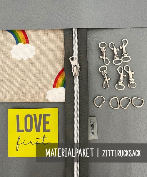 Nähpaket ZITTI.rucksack | Kunstleder Metallic Grau | NP5503