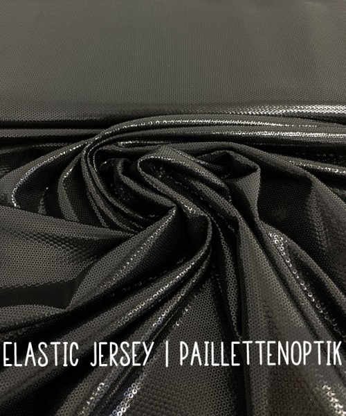 Elastic Jersey | Paillettenoptik | Schwarz