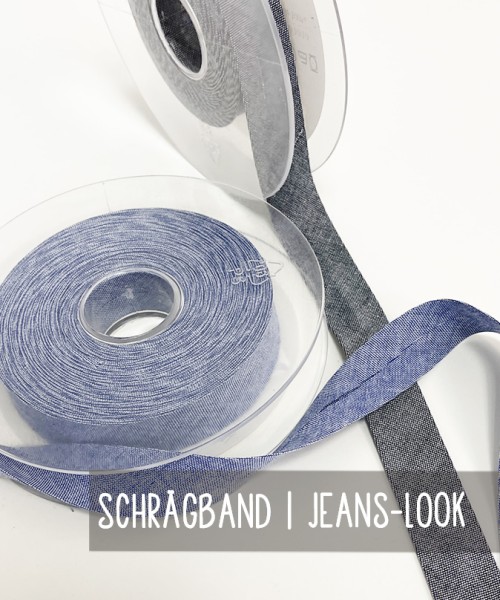 Schrägband | Baumwolle | Jeans-Look